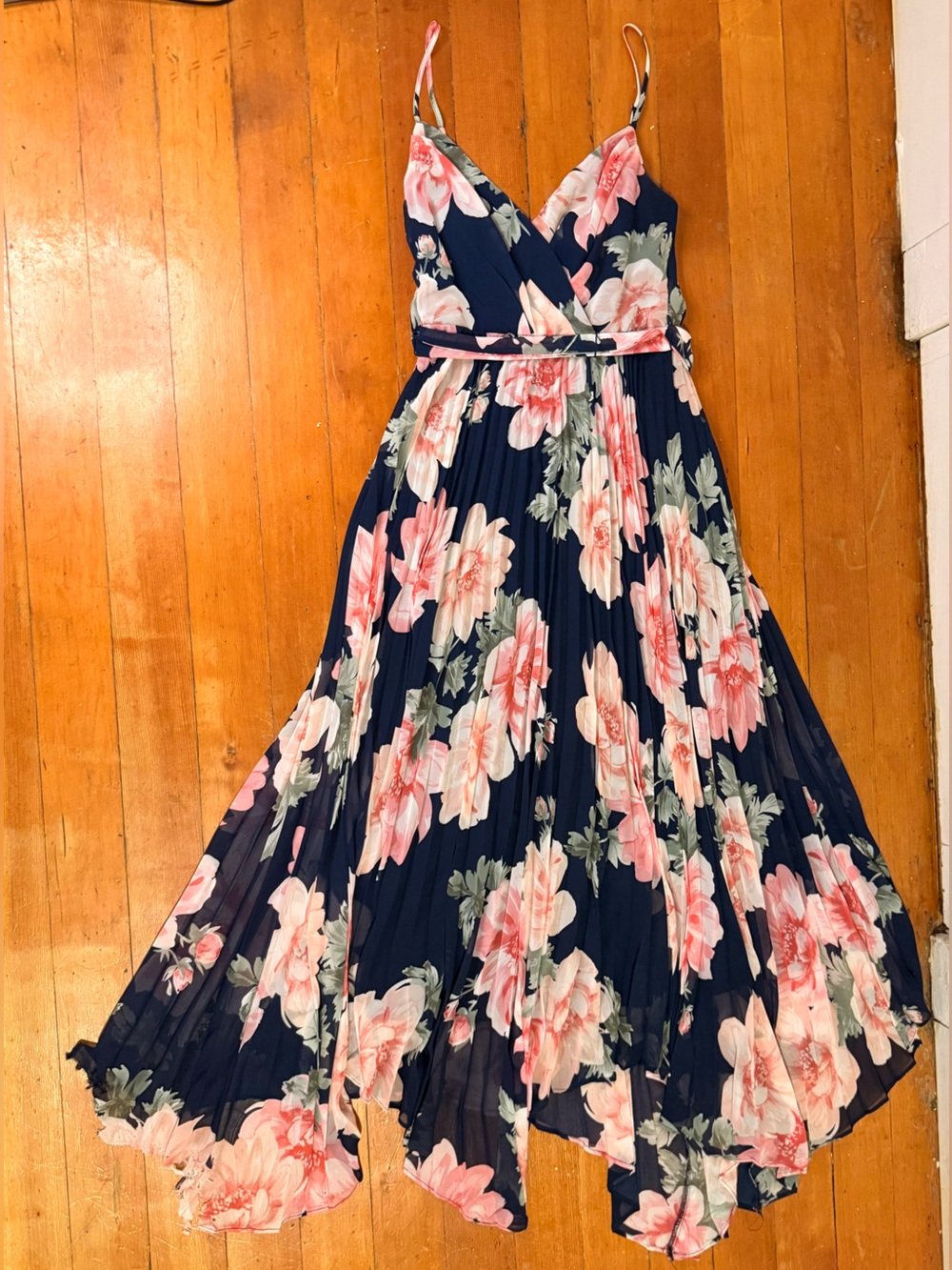 Dark Blue Floral Bandana Dress